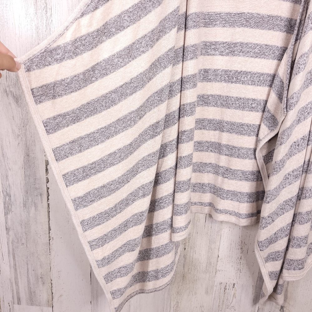 Knox Rose Gray Stripe Open Cardigan Wrap Size XL - Picture 8 of 9